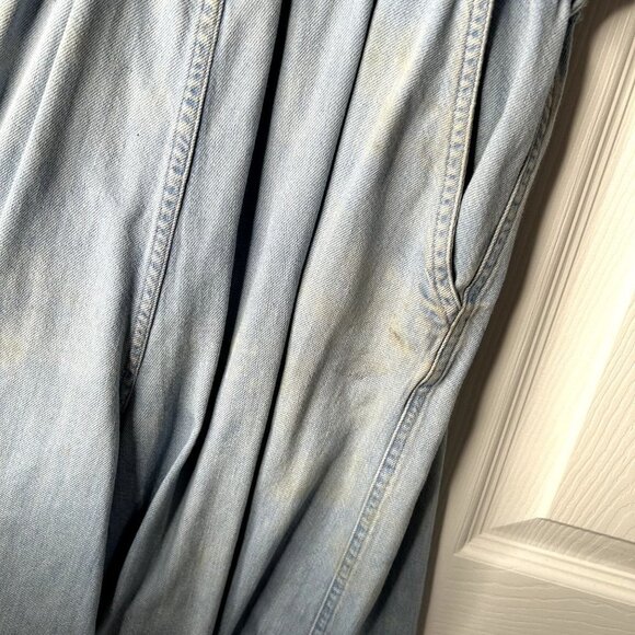 Sea New York Dakota Blue Cotton Smocked Wide Leg Crop Jumpsuit Women's Size 6 - Picture 5 of 14